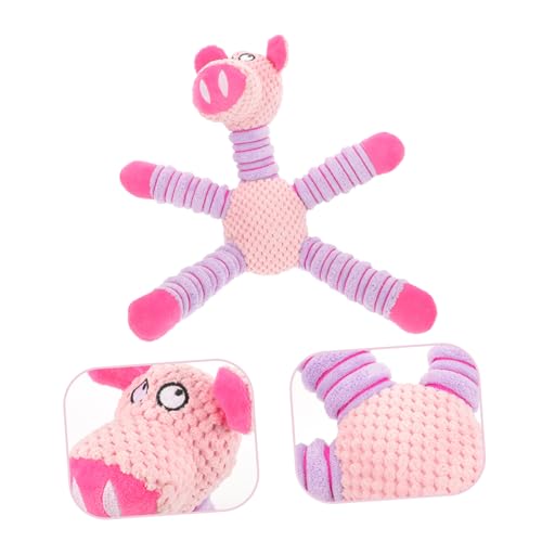 Housoutil Interactive Plush Dog Chewing Toy for Teething and Boredom Relief Cute -Necked Pig