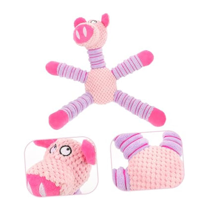 Housoutil Interactive Plush Dog Chewing Toy for Teething and Boredom Relief Cute -Necked Pig