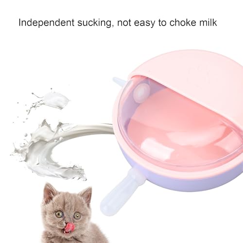 Puppy Milk Feeder,Puppy Feeder Milk Bowl Multi Nipples Plastic Easy to Clean Anti Flatulence for Kitten Pet (Pink) - color: Pink