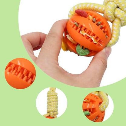 Mini Pig Treat Dispenser Ball Toys Plastic Food Foraging Ball with Rope for Pigs Dogs Ferret Supplies (Yellow) - color: Yellow