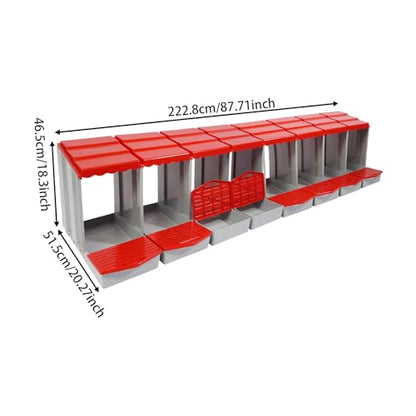 Chicken Nesting Boxes, 8 Compartment Nesting Boxes for Laying Eggs, Roll Away Nesting Box Egg Collection Tray, Wall Mount Poultry Roll Away Chicken Laying Boxes (Red) - color: 8 Compartment Nesting Boxes (Red)
