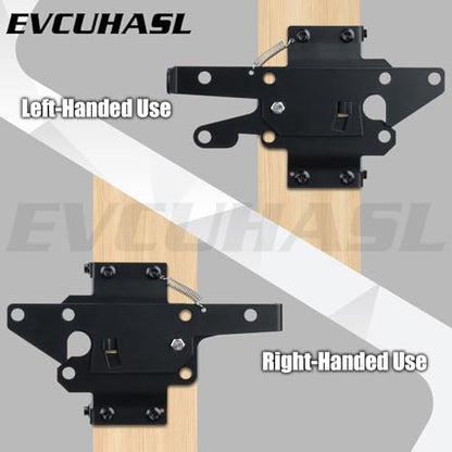Self Locking Gate Latch, Heavy Duty Post Mount Automatic Gravity Gate Lock Door Latch, Gate Hardware for Secure Pool/Yard/Garden, Steel, Black Finish
