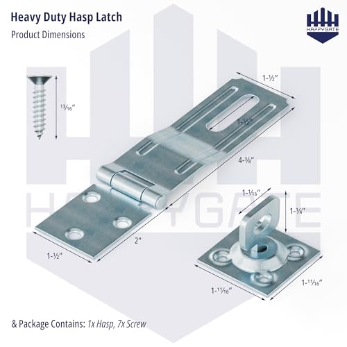 Swivel Staple Safety Hasp Latch Lock, Stainless Steel Padlock Hasp Door Lock Latch Hardware, Brushed Finish Clasp Hasp Lock Latchs for Fence, Shed, Gate, Cabinet, Pet Cage, Black, 1pcs - color: Silver