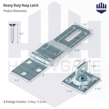 Swivel Staple Safety Hasp Latch Lock, Stainless Steel Padlock Hasp Door Lock Latch Hardware, Brushed Finish Clasp Hasp Lock Latchs for Fence, Shed, Gate, Cabinet, Pet Cage, Black, 1pcs - color: Silver