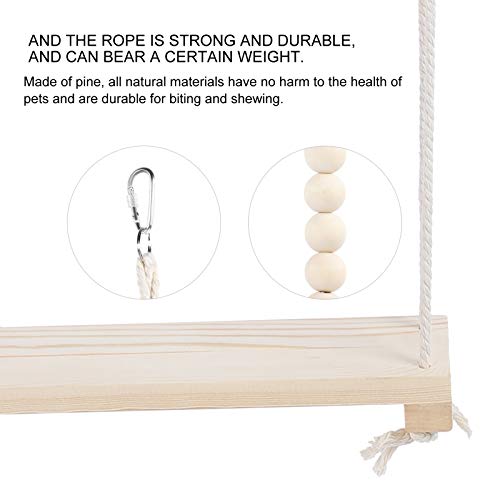 Chicken Swing Wooden, Pet Large Pinevood Stand Bar Hanging Toys Climbing Swings Safety Toy Chewing Biting Playing Ladder Ing for Hens Medium Bird
