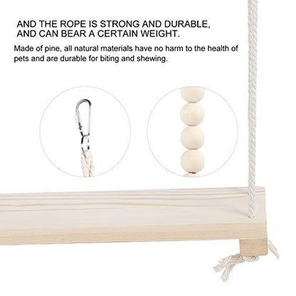 Chicken Swing Wooden, Pet Large Pinevood Stand Bar Hanging Toys Climbing Swings Safety Toy Chewing Biting Playing Ladder Ing for Hens Medium Bird