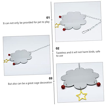 Holibanna Bird Toy Chicken Coop Mirror Hanging Mirror Pet Chicken Accessory Curiosity Exercise for Birds