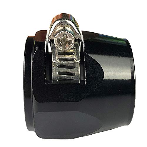 10AN Hex Hose Finisher Clamp Fuel Line Hose End Fitting Oil Water Pipe Adapter Black Aluminum, Pack of 2 - size: 10AN