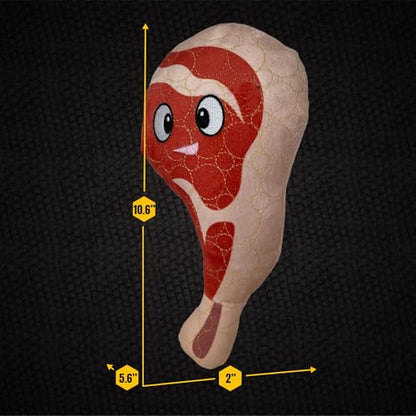 Bite Force - Durable & Strong Dog Toy Ribby with Squeaker, Kevlar-Reinforced Seams for Aggressive chewers- Red. - color: Regular - Rib eye