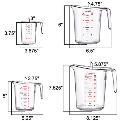Amazing Abby - Melissa - Plastic Measuring Cups (4-Piece Set), Food-Grade Measuring Jugs, 1/2/4/8-Cup Capacity, Unbreakable, Stackable, Dishwasher-Safe, Great for Oil, Vinegar, Flour, and More - style: 4-Piece Set (1/2/4/8-Cup)