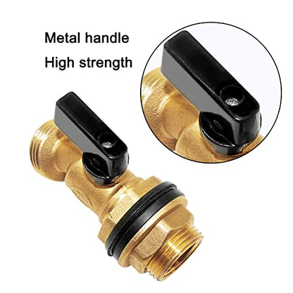 Joywayus Brass Water Container/Rain Barrel Spigot 3/4" Threaded Quarter Turn Ball Valve with Bulkhead Fitting, Suitable for Garden Hose Thread Connection - style: Style 1