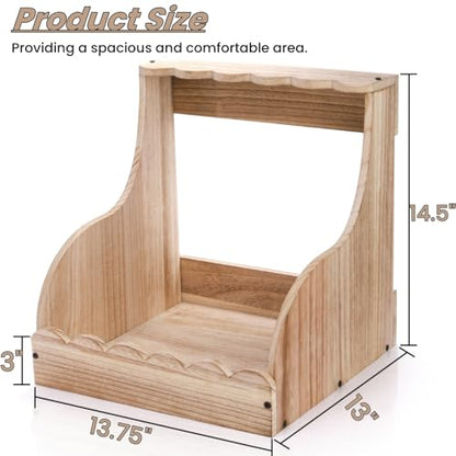 Tlence Single Compartment Hens Nesting Box, 14.5 x 13.75 x 13 Inch Wood Chicken Laying Eggs Boxes, Large Heavy Duty Chicken Coop Nest Box Accessories for Duck Birds Poultry, Easy Assembly