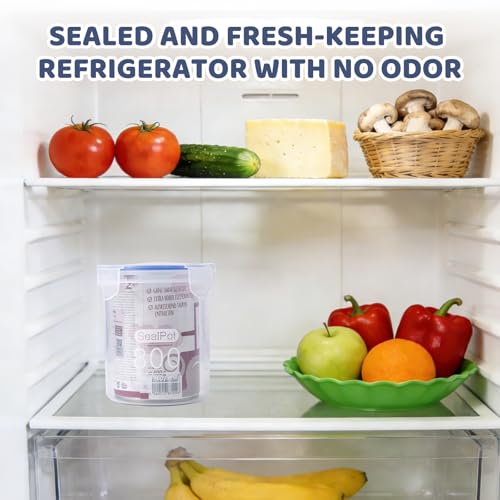 SLSON Dog Canned Food Storage Container for 13oz,13.2oz,12.5oz,12.8oz Dog Cans, Transparent Plastic Pet Food Sealer with Airtight Snap-Lock Can Cover Lids to Keep Pet Food Fresh No Fridge Odor