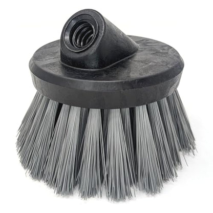 Guttermaster GM-314P Grey 4.5 Inch Diameter Round Medium Stiff Flow Through Brush for Decks and Sidewalks