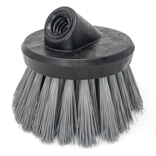 Guttermaster GM-314P Grey 4.5 Inch Diameter Round Medium Stiff Flow Through Brush for Decks and Sidewalks