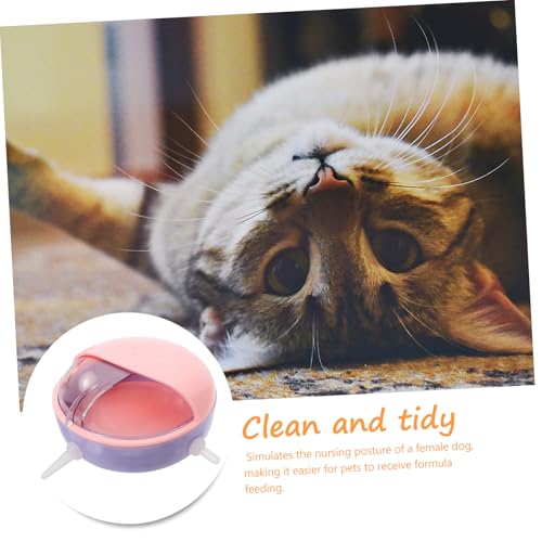 WOONEKY Small Pet Feeder with Pacifiers Spout Spillproof Milk Bowl for Puppies and Kittens Durable Material Versatile Design for Cats and Dogs for Newborn Pets