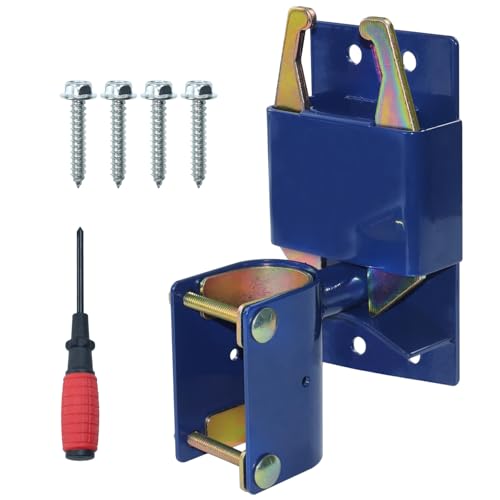 S16100300 Heavy Duty Two Way Gate Latch 1-5/8" to 2" Diameter, Blue | Replaces 2 Way Gate Latch Farm Gate Latch Round Tube Gate Two Way Fence Gate Latch for Metal Gates, Farms, Ranches, Pastures - color: 1XS16100300