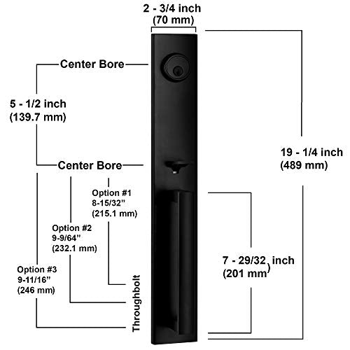 Berlin Modisch Full Escutcheon HandleSet Front Door Entry Handle and Deadbolt Lock Set Slim Square Single Cylinder Deadbolt and Lever Heavy Duty – Iron Black Finish - color: Iron Black, size: Full Escutcheon HandleSet