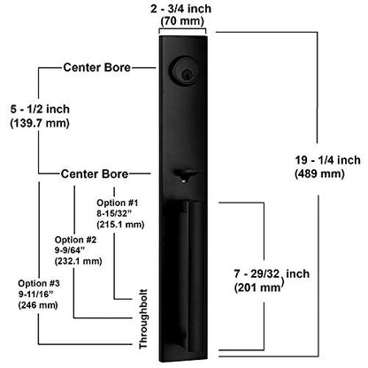 Berlin Modisch Full Escutcheon HandleSet Front Door Entry Handle and Deadbolt Lock Set Slim Square Single Cylinder Deadbolt and Lever Heavy Duty – Iron Black Finish - color: Iron Black, size: Full Escutcheon HandleSet