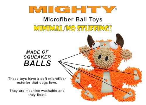 MIGHTY- Microfiber Ball Pig – Made with Squeaker Balls and Minimal Stuffing. Strong & Tough. Interactive Play Dog Toy. Machine Washable & It Floats | Multiple Layers & Reinforced Seams , Washable and Floats , Mighty® Construction - color: Pink Pig