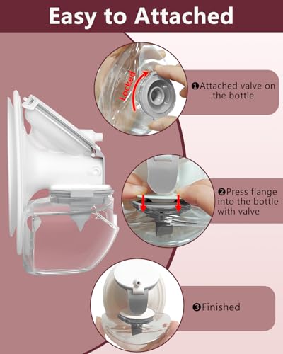 2pcs Breastmilk Container Compatible with Upgraded Mobile Flow | Upgraded M9, M9 Breast Milk Storage Bottle with Silicone Lip, BPA Free, Leak-Proof, Not Original Parts, 2packs Gray Collector - size: Gray 2pcs Bottle