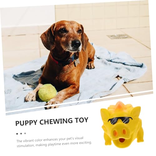 Toyvian Squeaky Pig Shaped Dog Chew for Teeth Grinding and Cleaning Latex Molar Plaything for Large Dogs Interactive Puppy for Boredom Relief and Furniture Protection Easy to Clean