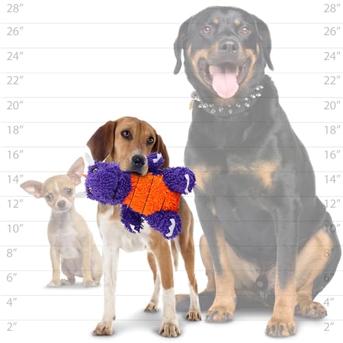 MIGHTY® 2 Pack Microfiber Medium Dragon Dog Toys | Ultra Durable Plush Toy with Multiple Layers & Reinforced Seams , Washable and Floats , Mighty® Construction - color: 2PK Purple Dragon