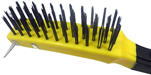 ALLWAY SB319 Carbon Steel Wire Brush with Scraper - style: Carbon Steel Wire Brush with Scraper, 4 x 11