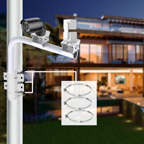 WiTi Heavy Duty Dual Mount 15.7inch (40cm) Arm Bracket for Tempest Weather Station, Cameras, Long Pole with 2 Mounts for Security Surveillance System, Weather Station, Project and Home Solution
