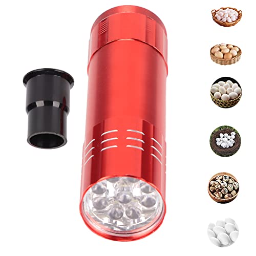 Egg Candler for Chicken Eggs, Light LED Cool Light Candler Candling Checker Lamp Incubator Chicken Lamp for Quail Goose Dark Canary All (Red) - color: Red