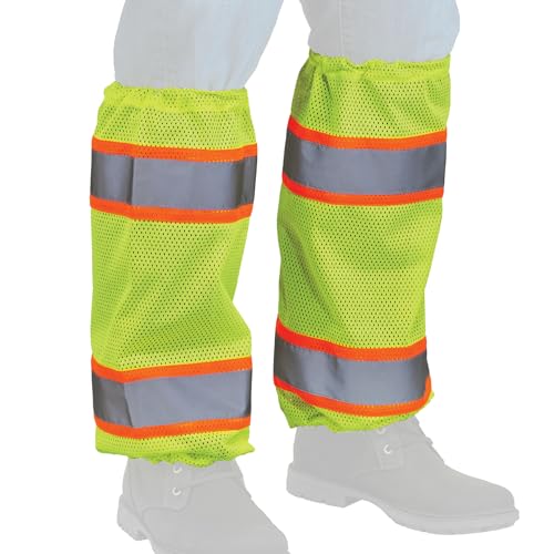 Ergodyne Unisex Glowear 8009 Hi-vis Two-tone Mesh Leg Gaiters - Class E - color: Lime