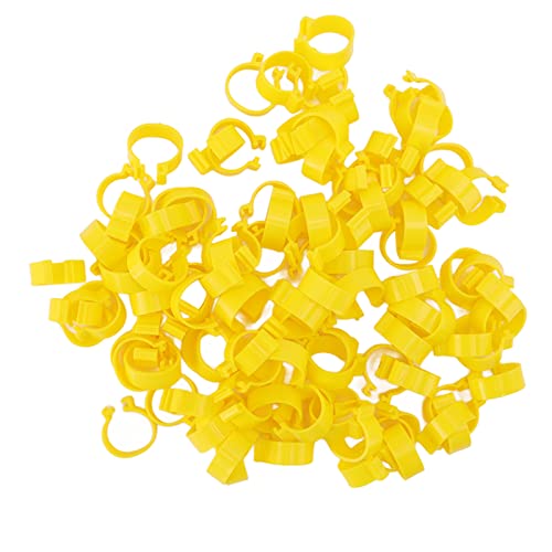 100 Pcs Chicken Ankle Rings, Chicken Leg Bands Yellow Chicken Leg Rings, 18mm Plastic Poultry Leg Bands Rings for Ducks Chicks Goose Turkey - size: 18mm