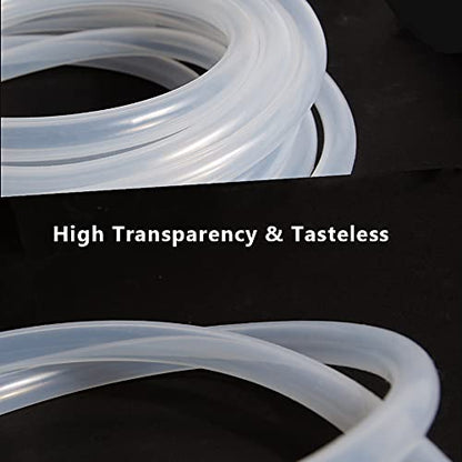 Feelers Silicone Tubing, Food Grade Pure Siliconce Hose 1/2" ID 5/8" OD 9.84ft, High Temperature Resistant Flexible Hose for Water Air Pump, Aquarium, Home Brewing, Kitchen - size: 1/2"ID-5/8"OD, style: 9.84ft length(3 Meter)