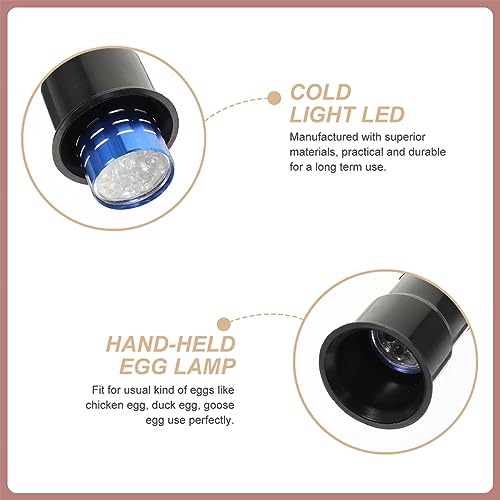2pcs Egg Incubator Egg Candler Portable Tester for Chicken Quail Incubation Candling Lamp Cold Incubation Equipment - color: Blue
