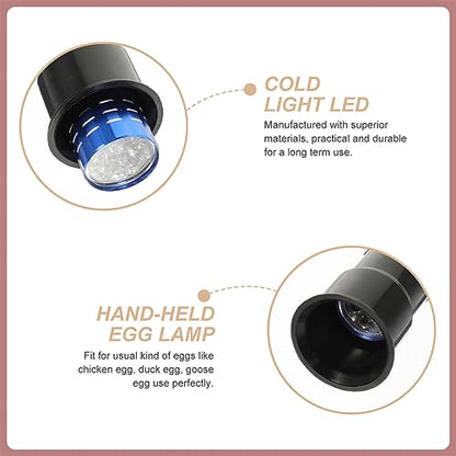2pcs Egg Incubator Egg Candler Portable Tester for Chicken Quail Incubation Candling Lamp Cold Incubation Equipment - color: Blue