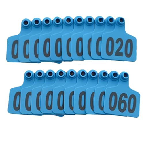 Cattle Ear Tags Livestock Ear Tags Animal Ear Tag for Cows Goats Sheep Pigs Animal Identification Earring Tag Blue 501-600 - color: Blue, size: 501-600