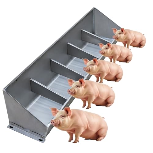 Heavy-Duty Stainless Steel Pig Feed Trough - Durable Livestock Feeder for Cattle, Goats & Horses - Ideal Indoor/Outdoor Use, Easy to Clean, 150cm/4.9ft, Rust-Resistant - size: 150cm/4.9ft 5 bit