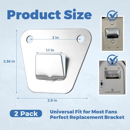 2-Set Heavy Duty Wall Fan Mounting Bracket - Solid Steel, with Fastening Screws, Oscillation Fans Hidden Holder - color: Universal