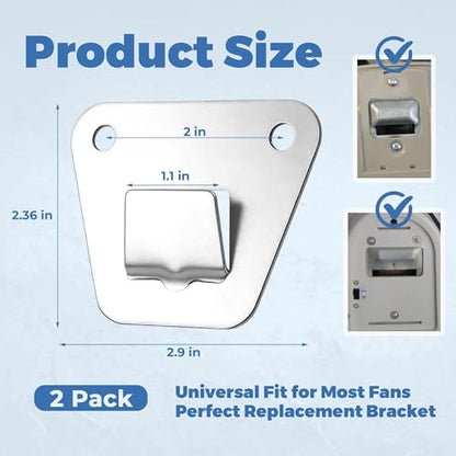2-Set Heavy Duty Wall Fan Mounting Bracket - Solid Steel, with Fastening Screws, Oscillation Fans Hidden Holder - color: Universal