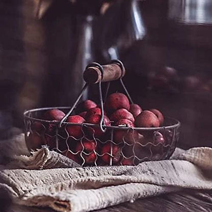 Egg Basket Egg Collecting Basket with Wood Handle Wire Egg Basket Rustic Vintage Primitives for Kitchen Living Room Rustic Egg Collecting Basket with Wood Handle Wire Egg Basket Chicken