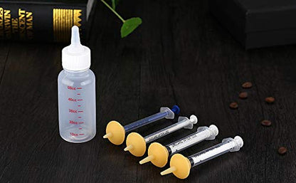 Pet Feeding Bottle and Syringes with Nipples for Small Cat Dog Animals (Model 1) - size: model1