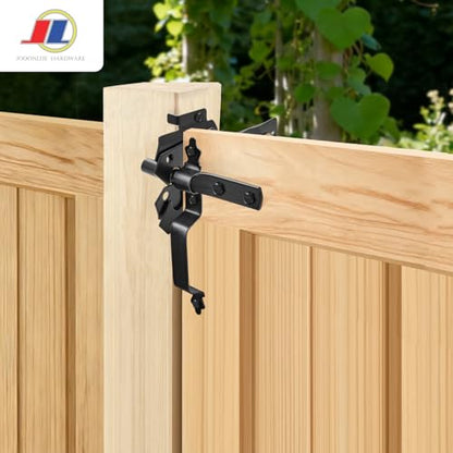 Modern Black Gate Latch Set, Heavy Duty Outdoor Gate Hardware with Latch and Handle, Anti-Rust Coated for Wooden Fence, Garden, Farm & Driveway Gates - size: Modern Door Post