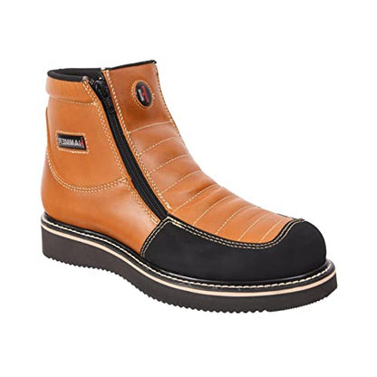 King Welt Ultra Flex 6" 338 Zipper Double Density Lightweight Men Work Boots - color: Habana, size: 10.5