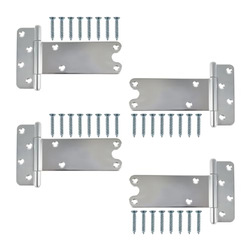 8 in T-Strap Shed Door Hinges,4 Pack Heavy Duty Tee Hinge, 300 Lbs Capacity,Silver Gate Strap Hinges, Wrought Hardware for Wooden Fences, Barn Door, Shed Doors (Patent Pending) - color: Silver, size: 8 in -4 pcs