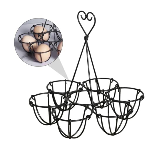 Zerodeko Desktop Stand Desktop Stand Egg Skelter Modern Egg Holder Countertop Freestanding Display Wired Countertop Holder Kitchen Storage Rack for Fresh s Basket Tray Basket Tray