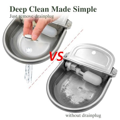 Automatic Dog Water Dispenser - Auto Filling Water Bowl for Dogs, Cats, Chickens and Livestock - Indoor Outdoor Pet Waterer Feeder with Float Valve