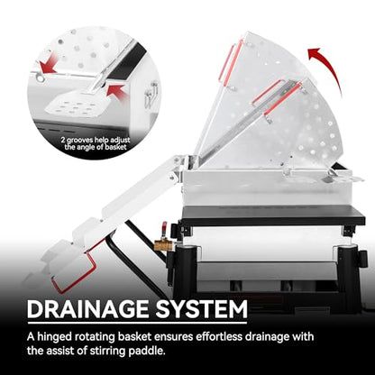 Creole Feast CFB1001A 90 QT Crawfish Boiler, Outdoor Single Sack Propane Gas Cooker with Folding Cylinder Mounting Bracket and Stirring Paddle for Seafood & Crawfish Season, Black - size: 90 quart