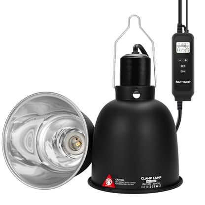 REPTITRIP 5.5" Reptile Heat Lamp Fixture with PID Dimming Thermostat, Independent Day Night Temperature Control, MAX 100W (Bulb Not Included) - size: 5.5 INCH