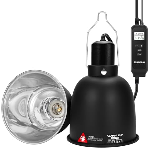 REPTITRIP 5.5" Reptile Heat Lamp Fixture with PID Dimming Thermostat, Independent Day Night Temperature Control, MAX 100W (Bulb Not Included) - size: 5.5 INCH