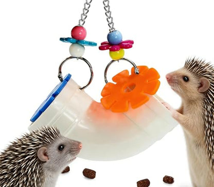 Hedgehog Toys for Hedgehogs to Play with, Foraging Toys for Hedgehogs, Hanging Slow Feeder Enrichment Toy Puzzle Supplies Cage Accessories for Rat, Hamster, Rabbit, Parakeets